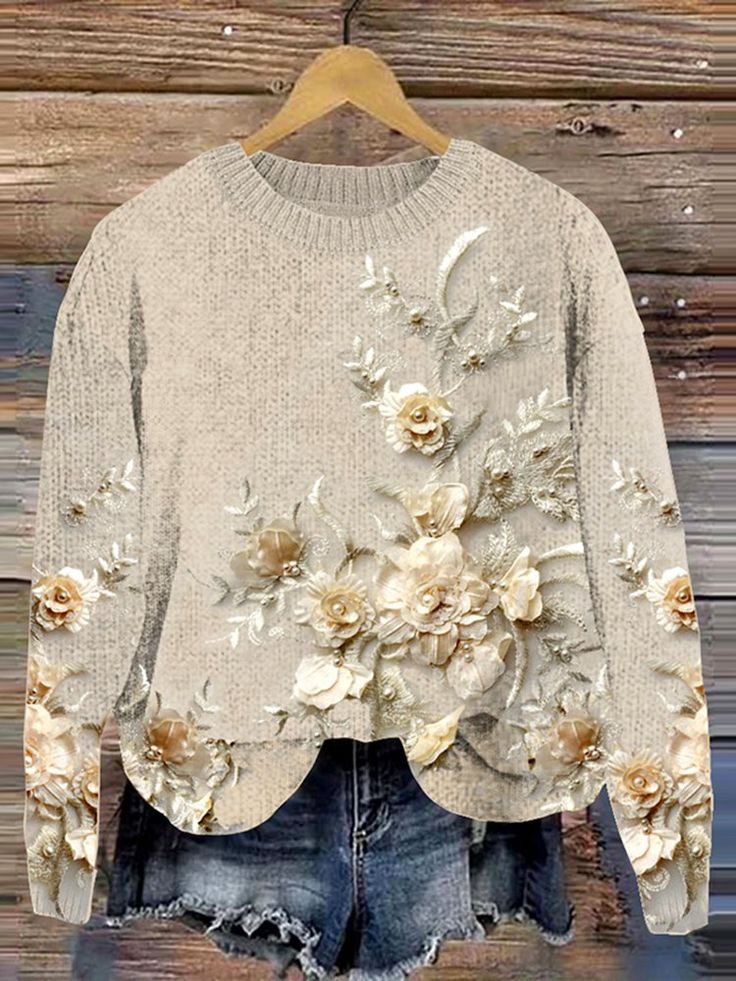 An exclusive offer for you——Affordable prices at Lilicloth.com store, SPU: 1W6FSW96DDB0, Color: Apricot, Edition type:Loose, Silhouette:H-Line. Beige Sweater, Electronic Devices, Winter Casual, Lcd Screen, Knitted Sweater, Maple Leaf, Winter Women, Mobile Phones, Vintage Floral