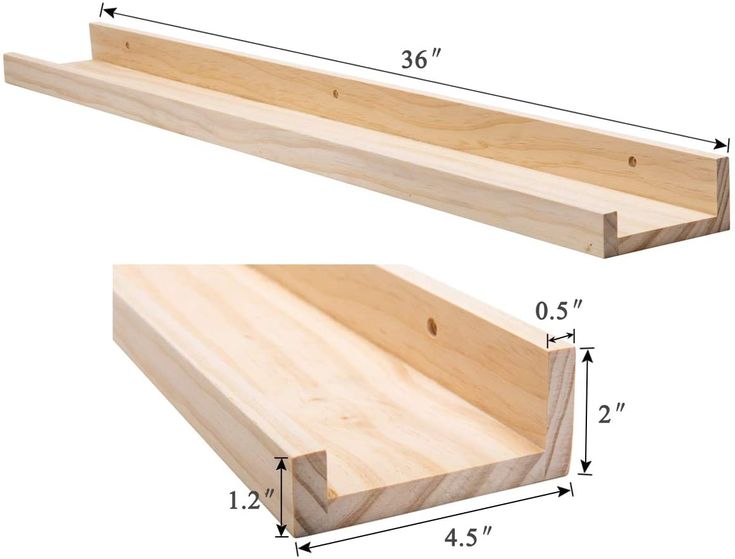 two wooden shelves are shown with measurements for each shelf and the top is made out of plywood