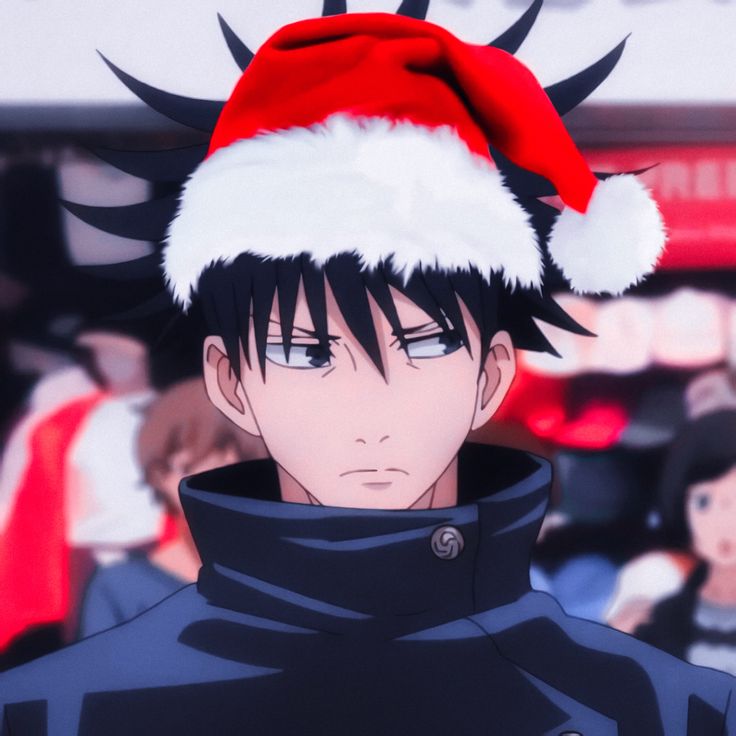 Anime Xmas Pfp, Jujutsu Kaisen Christmas Pfp, Jujutsu Kaisen Christmas Icons, Megumi Christmas Pfp, Jjk Christmas Icons, Jjk Christmas Pfp Matching, Anime Xmas Icon, Christmas Jujutsu Kaisen, Anime Christmas Icon