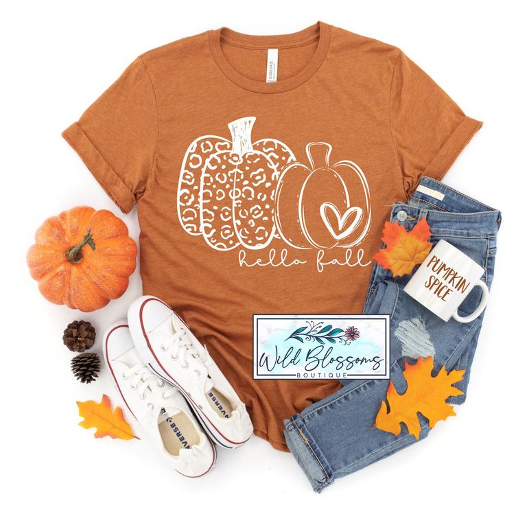 This hello fall graphic tee is perfect to wear anytime this fall season! Pair this with jeans, shorts or leggings for the perfect outfit! Shirt Features: Only soft and high-quality shirts are used. Brands include: Bella + Canvas, Next Level and Gildan. Bella + Canvas Tees, V-Neck Tees, Long Sleeve Tees, 3/4” Sleeve Raglans, Crewnecks & Hoodies: Unisex sizing- runs true to size. Recommend ordering a size down for a more feminine fit. Bella + Canvas Women’s Flowy Racerback Tanks: Women’s fit – Rec Fall Shirts Vinyl, Fall Tshirt Designs, Fall Long Sleeve Shirts, Fall Tee Shirts, Fall Graphic Tee, Halloween Tee Shirts, Fall Shirts Women, Fall White, Fall Graphic