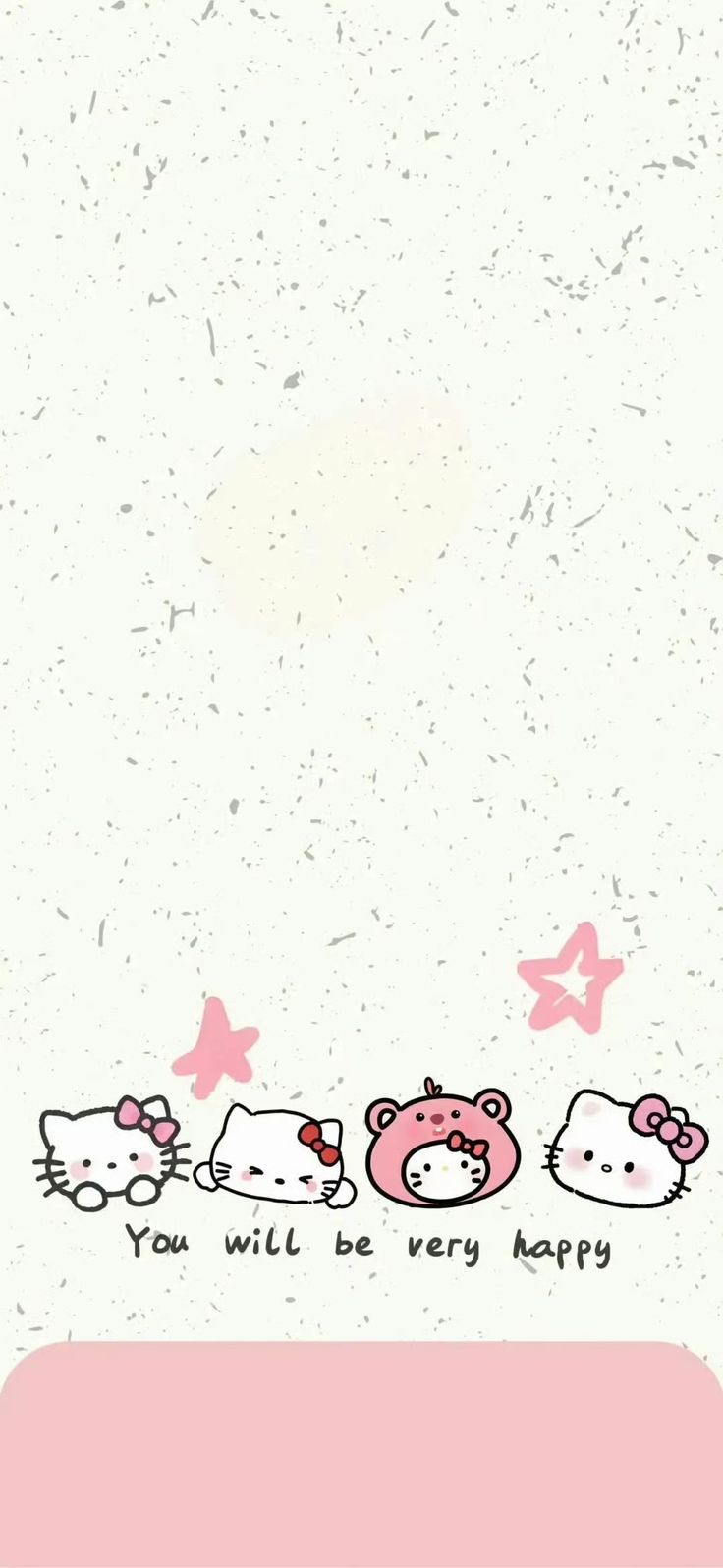 three hello kitty wallpapers with the words you will be very happy