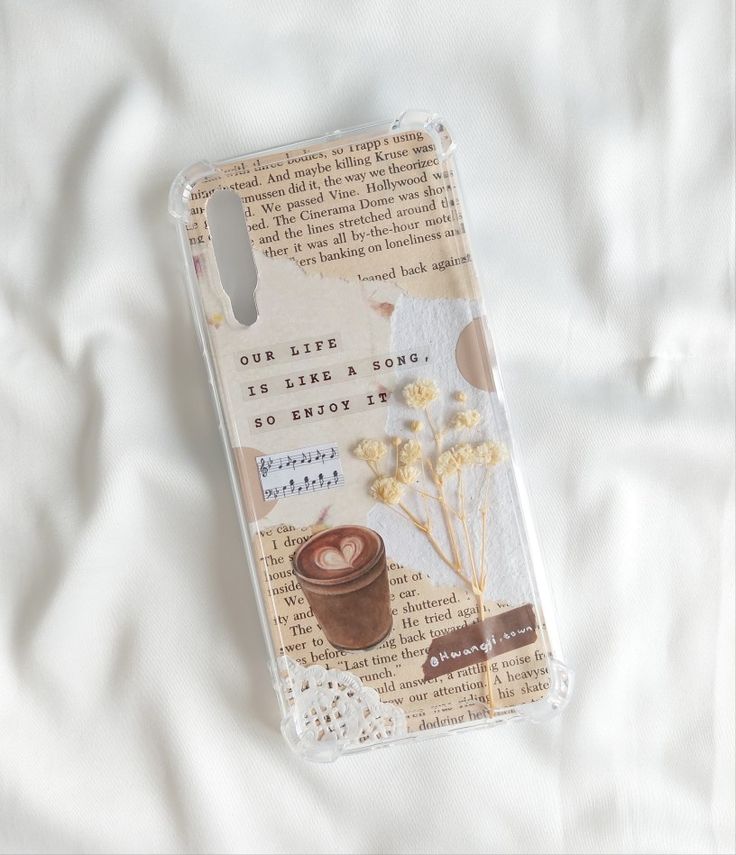 a cell phone case with an image of a flower and a cup on it that says, one life is like a bomb so nobody else