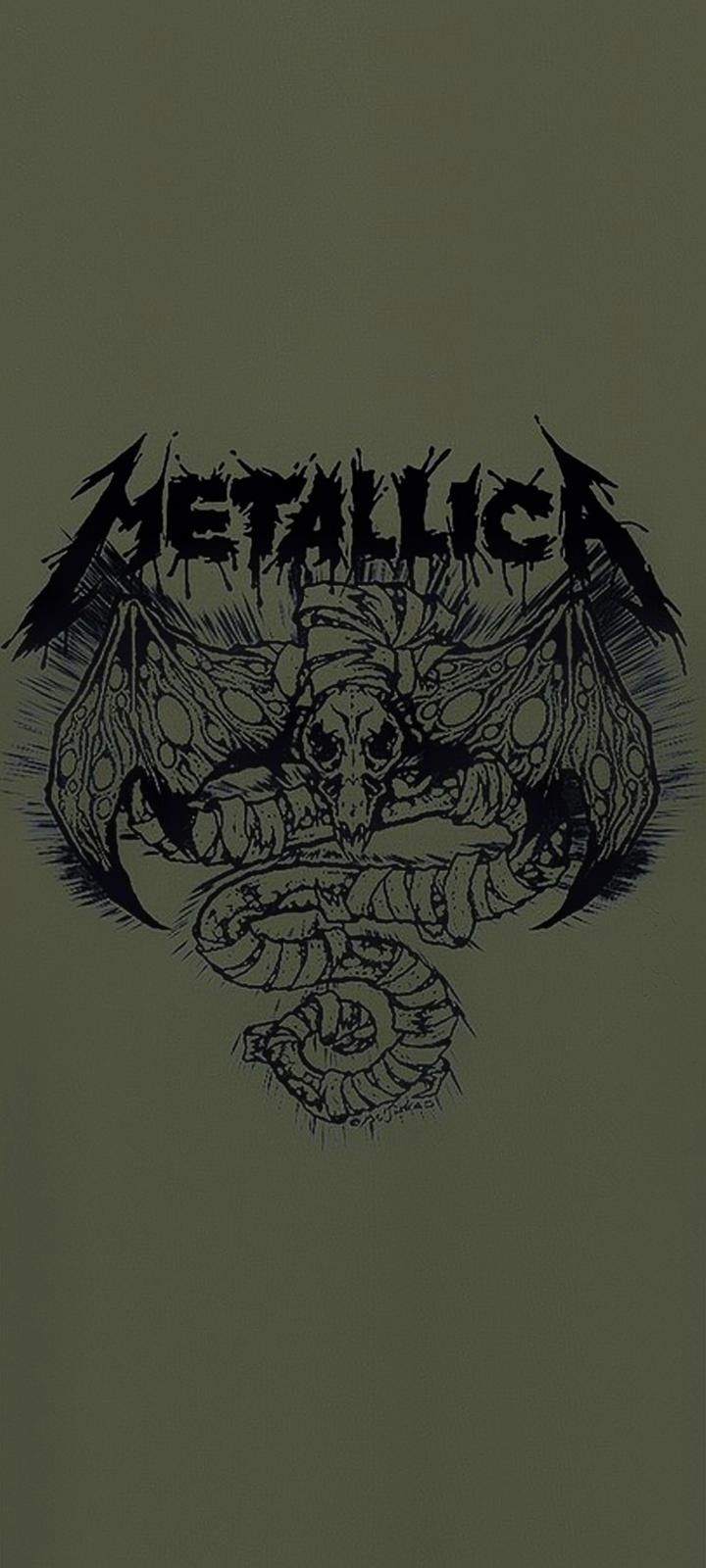 the cover art for metallic's album, featuring an image of a demon with horns and