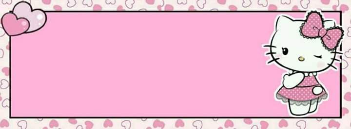 a hello kitty wallpaper with hearts and a pink frame for the name on it