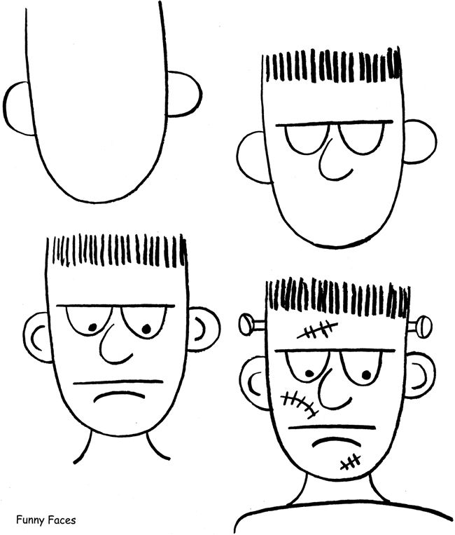 three faces with different hair styles and facial expressions, one is drawn to look like the other