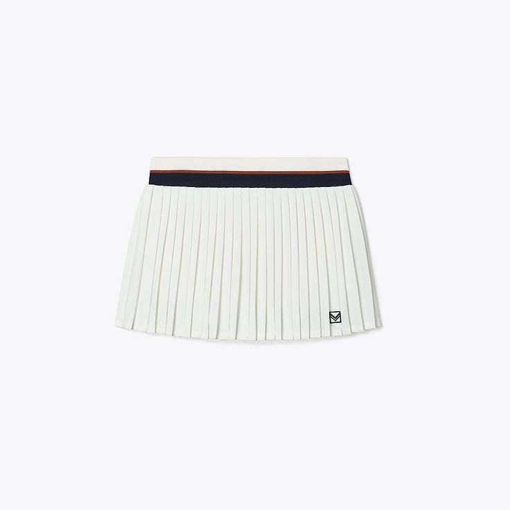 Our best-selling Pleated Tennis Skirt is updated with a mini silhouette. Lightweight and breathable, the classic design is also moisture wicking with great stretch and recovery. A striped elastic waistband and built-in boy short ensure comfort and ease of movement. Mini Tennis Skirt, Designer Bottoms, Pleated Tennis Skirt, Poplin Dress, Eyelet Dress, Pleated Pants, Tennis Skirt, Golf Outfit, Knit Skirt