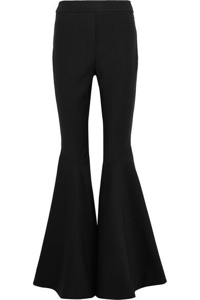 ELLERY Black Bell Pants Outfit, Bell Pants Outfit, Dress Yoga Pants, Flared Trousers, City Dress, Black Flare, High Waisted Flares, Bell Bottom Pants, Flare Trousers