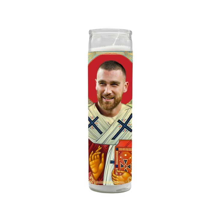 Travis Kelce Saint Prayer Candle BobbyK Boutique Home - Candles Mexico Design, White Candle, Prayer Candles, Art Parody, Travis Kelce, Home Candles, White Candles, Hand Poured, Candles