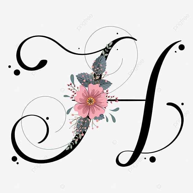 the letter f is decorated with flowers and leaves, font, alphabet, floral png and psd