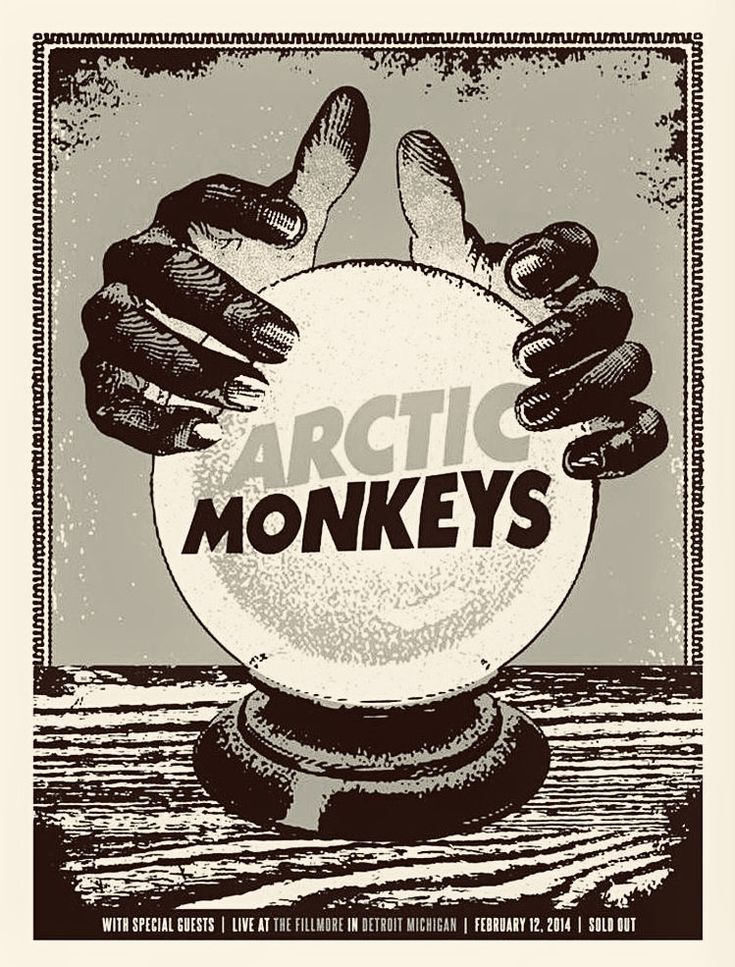 the arctic monkeys poster is shown with their hands on top of a snowball that reads arctic monkeys