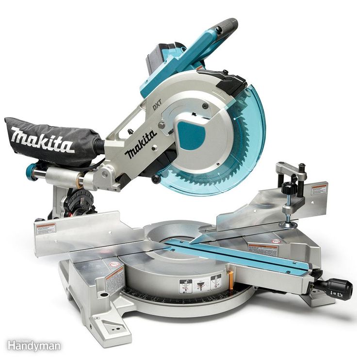 the makito miter saw is being used to cut wood