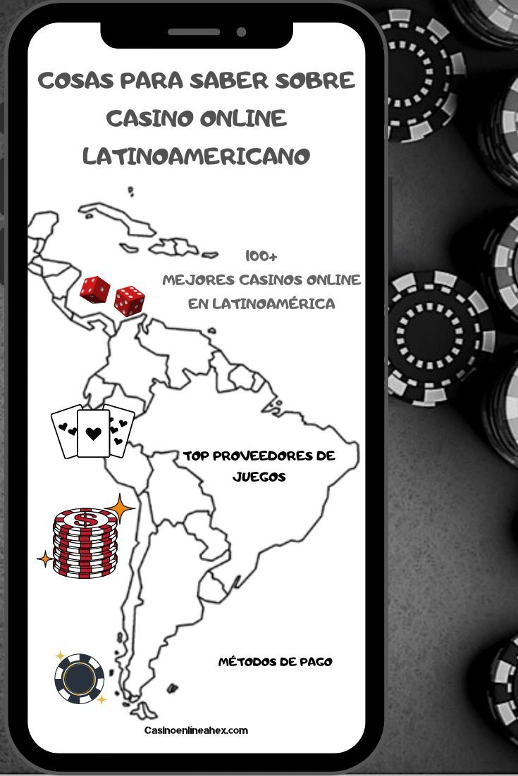 a cell phone with the map of latin america on it and casino chips in the background