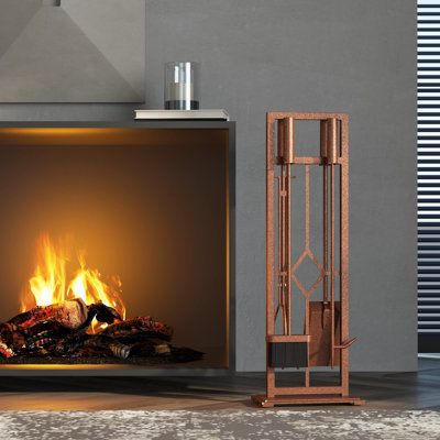 a modern fireplace with an open fire place