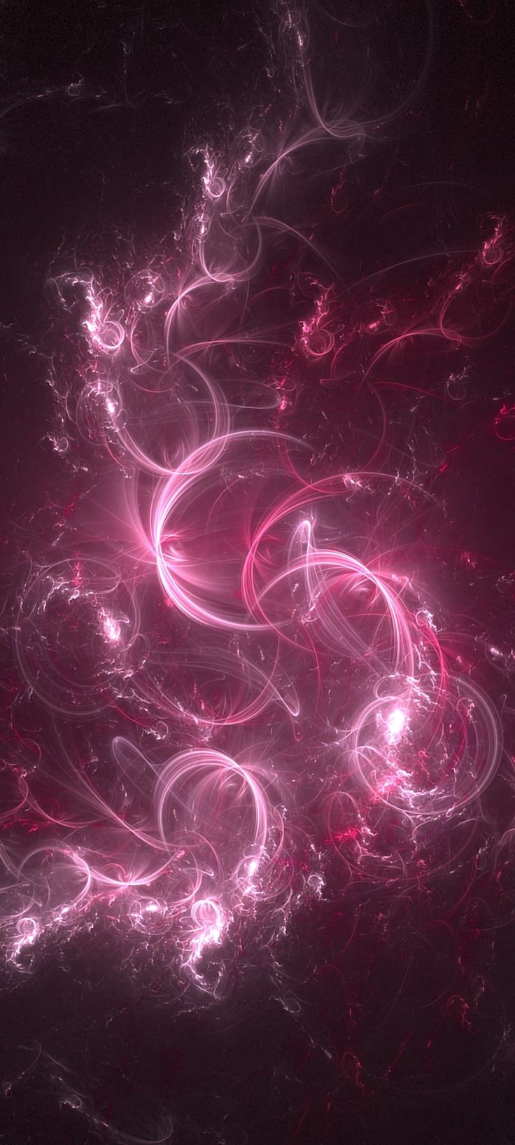 an abstract pink and black background with swirls