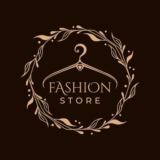 the fashion store logo with a hanger