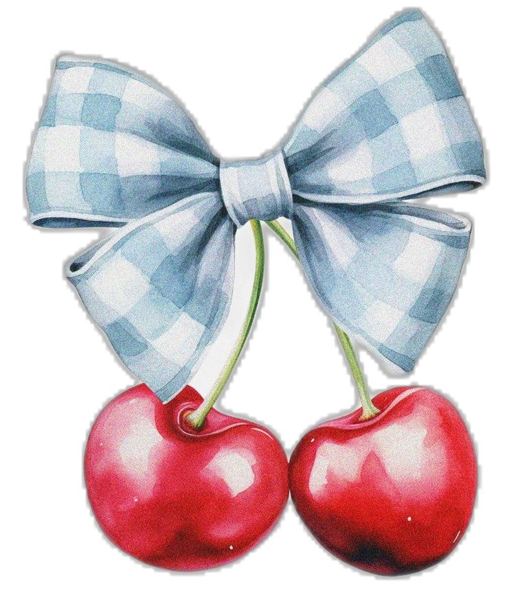 two cherries tied together with a bow