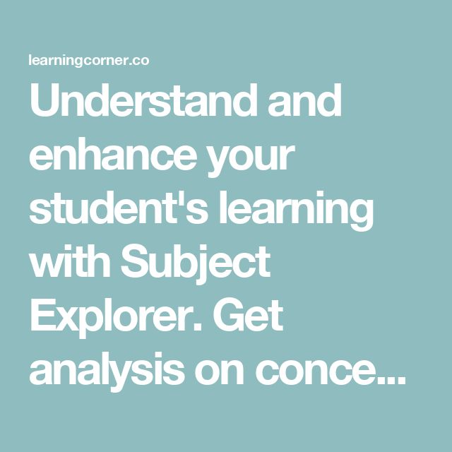 the text reads understand and enhance your student's learning with subject explore get analis on