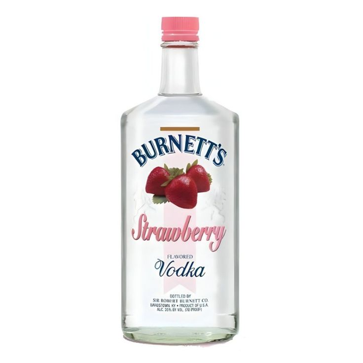 a bottle of burnett's strawberry vodka