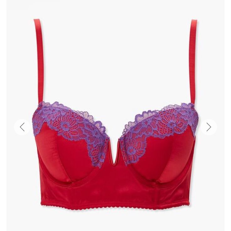 Forever 21 Red Bra With Purple Lace Bra Lingerie Size Large Brand New Price Firm Monster High Inspired Outfits, Purple Lace Bra, Panties And Bras, Forever 21 Activewear, Red Bra, Red And Purple, Purple Lace, Bra Lingerie, Lace Bra