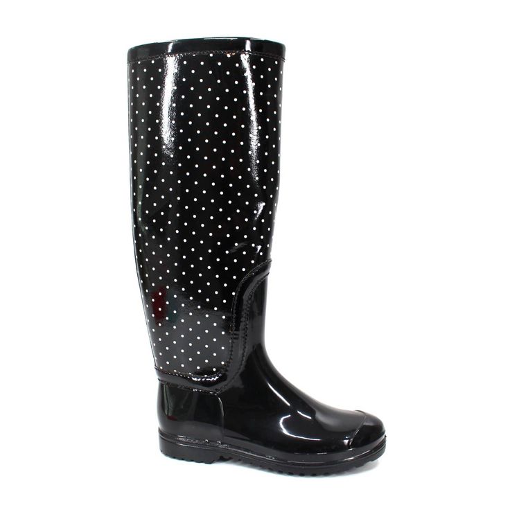 Dolce & Gabbana Wellies Wellington Knee High Polka Dot Rain Boots Details * Authentic * Size: 35 * Glossy Black & White Dot Pattern * Capped Round Toe * Knee-High * Textured Sole Fabric * Outer: 100% Rubber * Lining/Insole: 53% Cotton, 3% Polyester, 23% Pu, 20% Tu & 1% Vi * Outsole: 100% Rubber Approx. Measurements * Heel Height: 0.5" * Total Shaft Height: 16.25" Polka Dot Rain Boots, Dolce Gabbana Shoes, Dots Pattern, Wellington, Knee High, Rain Boots, Heel Height, Polka Dots, Dolce And Gabbana