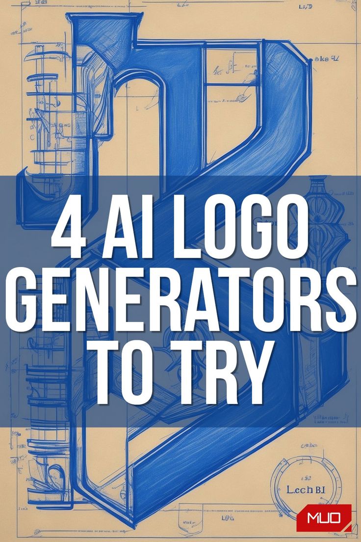 the title for four logo generators to try, with blueprinted letters on it