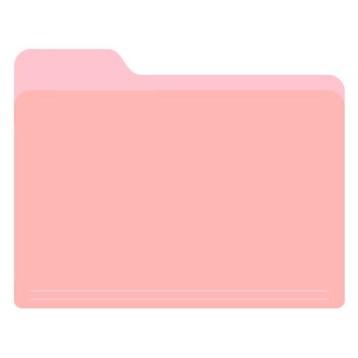 a pink file folder on a white background with clipping area for text or image