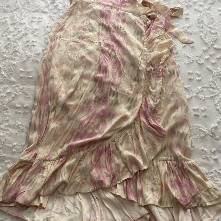 Nwt Dolan For Anthropologie Size Large Tie Waist Wrap Style Riffled Pink/Green/Cream Combo Lined Length = 38.5" Pink Maxi Skirt, Maxi Skirts Summer, Wrap Maxi Skirt, Green Cream, Pink Outfit, Mom Outfits, Ruffle Skirt, Art Clothes, Wrap Style