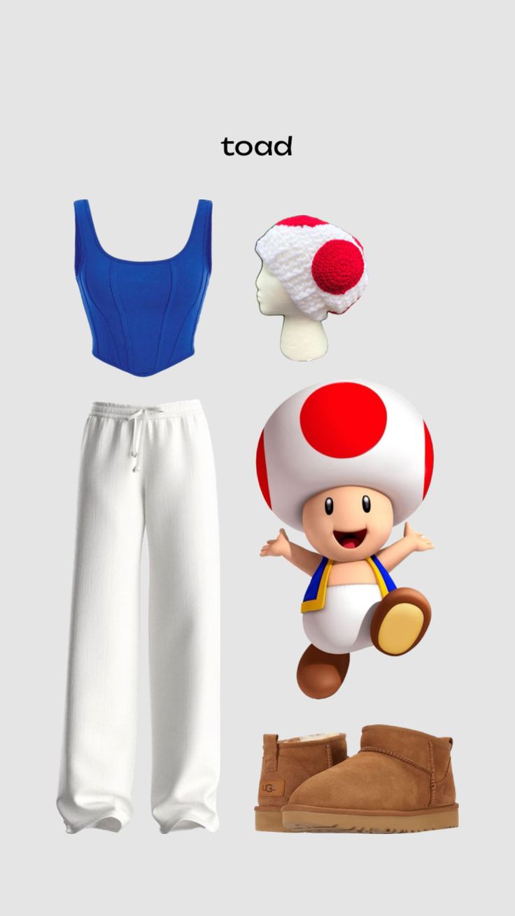 an image of a mushroom costume and shoes for nintendo wii gameboy's mario kart