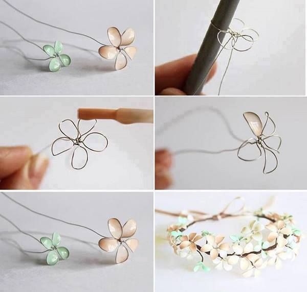 the process of making flower hair pins