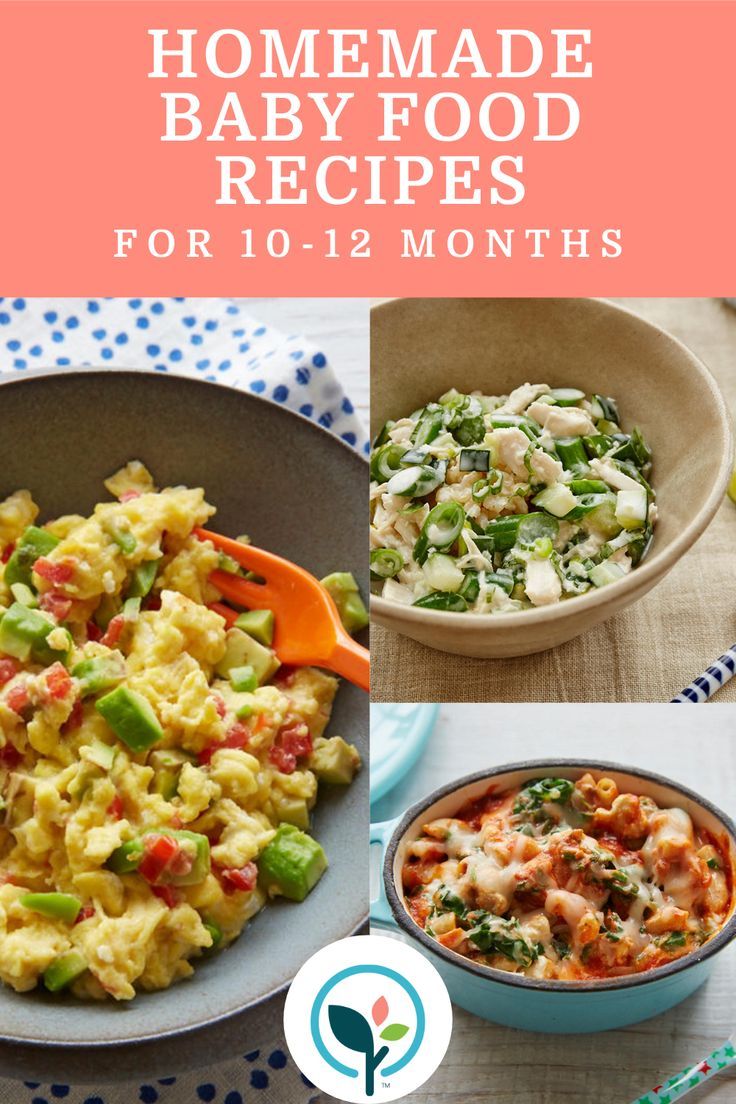 some food that is in a bowl and on top of a table with the words homemade baby