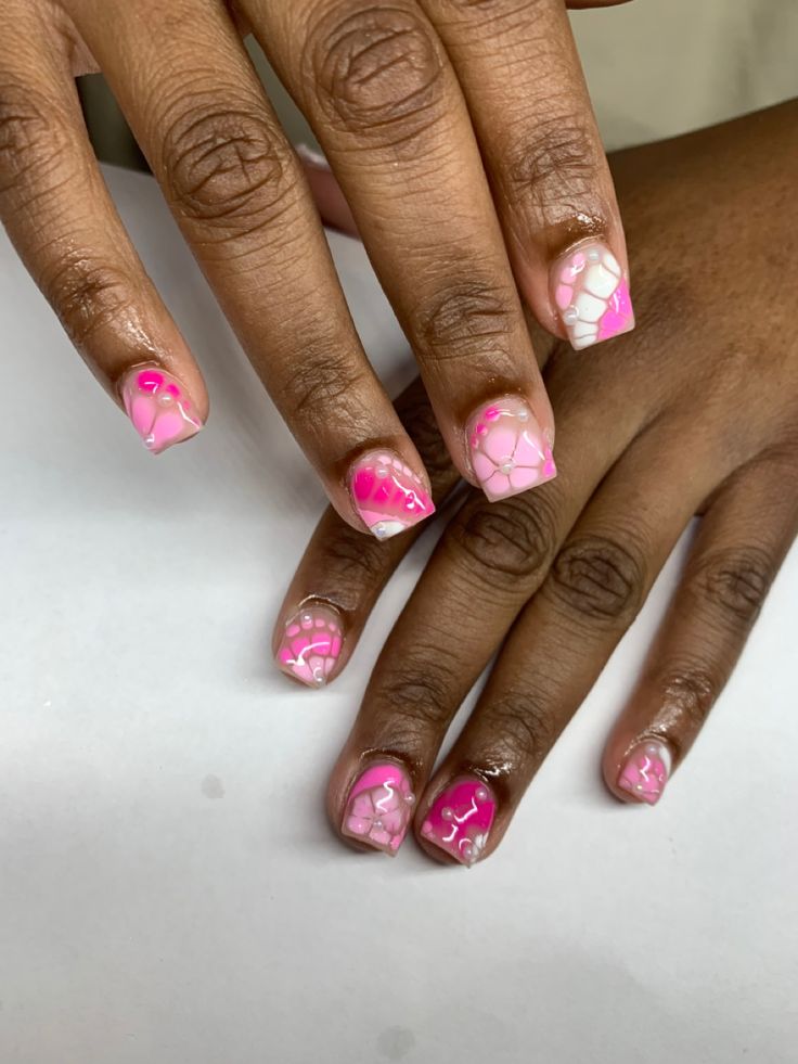 #bloominggel #nailspo #pink #nailart Blooming Gel Nail Art Short Nails, Nail Inspo Blooming Gel, Blooming Gel French Tip, Blooming Gel Nail Ideas, Pink Blooming Gel Nails, Nails With Blooming Gel, Blooming Gel Designs, Blooming Nail Art, Blooming Gel Nails