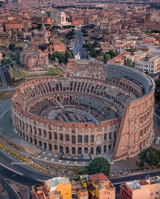 an aerial view of the roman colossion in rome