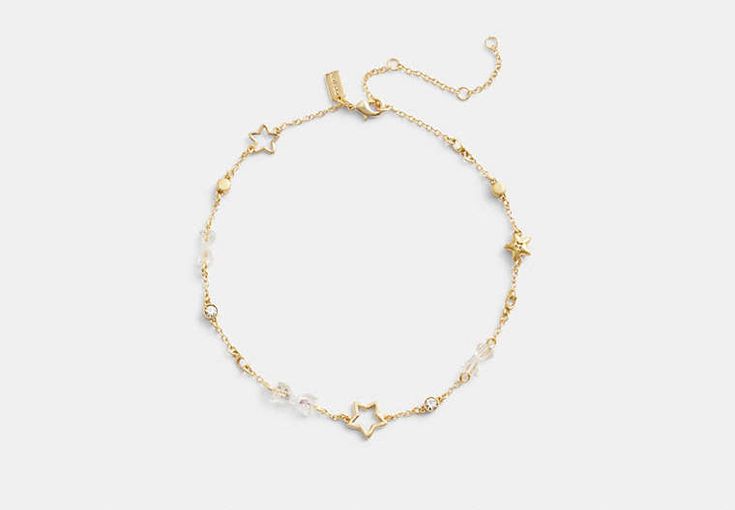 Stars And Bows Choker Necklace | COACH OUTLET Gold Necklace Aesthetic, Necklaces For Girlfriends, Wag Dr, Random Products, Bow Choker, Coach Jewelry, Future Wardrobe, Jewelry Aesthetic, Necklace For Girlfriend