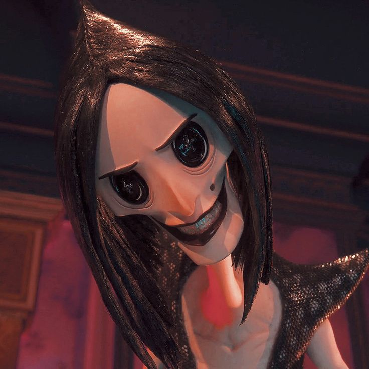 an animated character with long hair and big eyes