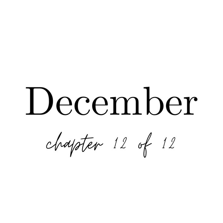 the word december written in black on a white background