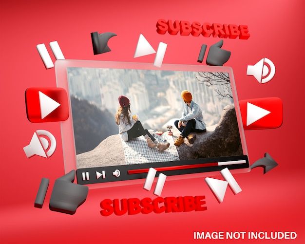 an advertisement for subscripe is shown in the middle of a red background