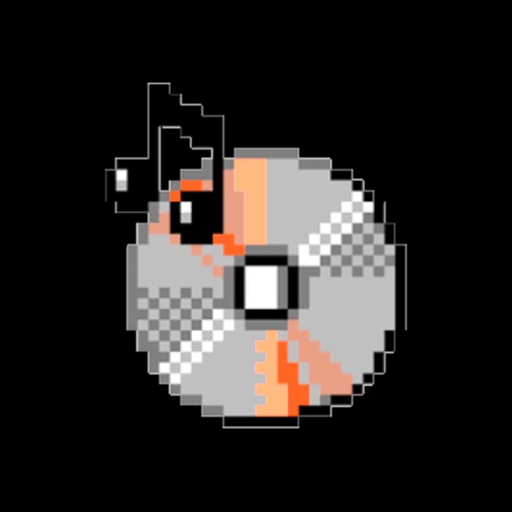 an orange and white pixellated animal on a black background with the words,'i love