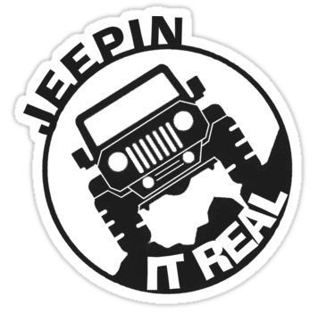 a sticker with the words keepin't real and a jeep on it