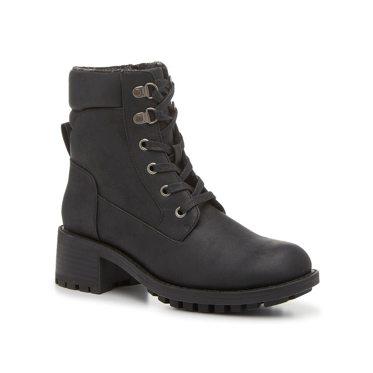 Bullboxer-Mila Combat Boot Bring some edge to your everyday styles with the Mila combat boots from Bullboxer. The chunky silhouette is a trendy pair that is complete with a strong lug sole, a block heel, and a classic lace-up design. Click here for Boot Measuring Guide. Black Combat Boots Women, Womens Black Combat Boots, Combat Boots Women, Womens Combat Boots, Black Combat Boots, Combat Boot, Boots Women, Lug Sole, Black Boots