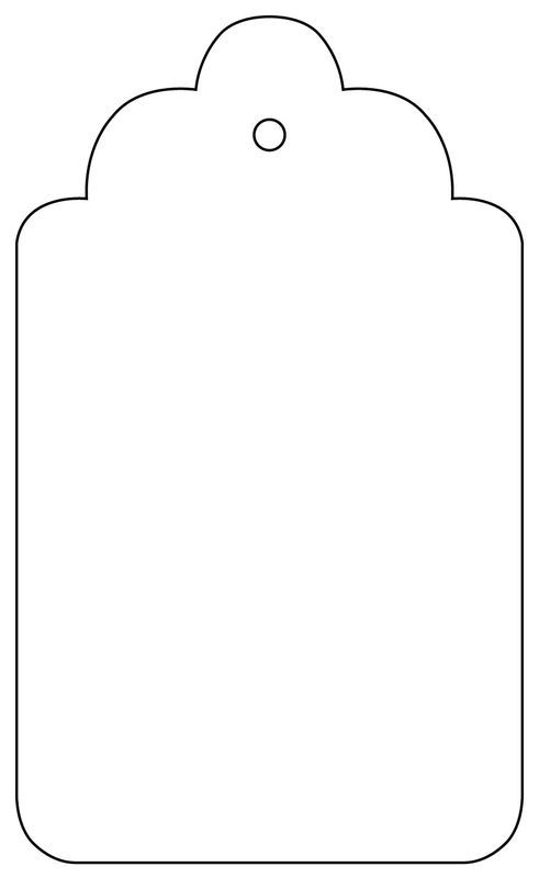 a blank tag on a white background with clippings to cut out the shape