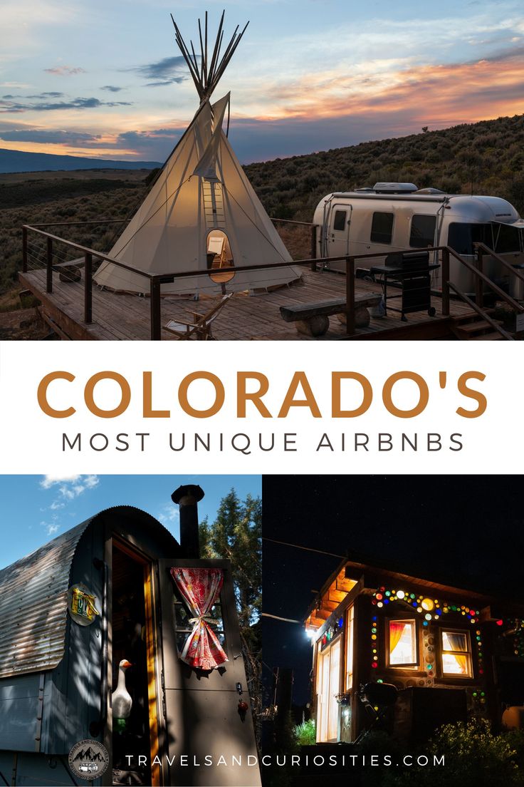 the colorado's most unique airbnbs are featured in this postcard image