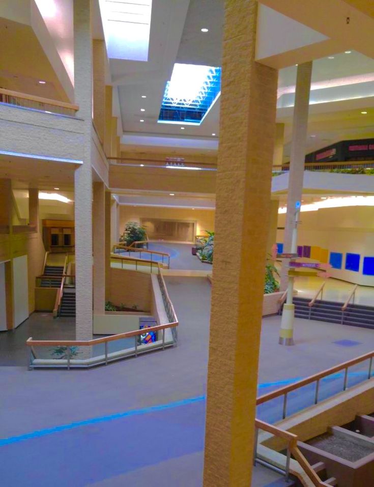 an indoor skate park with ramps and stairs