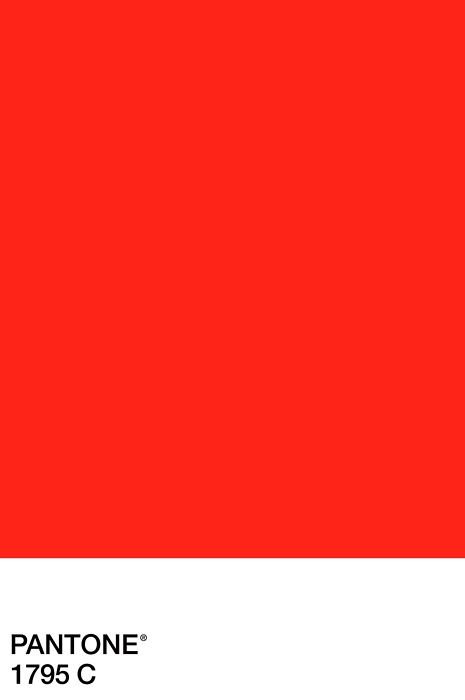 the pantone red color is shown in this image, it's very bright