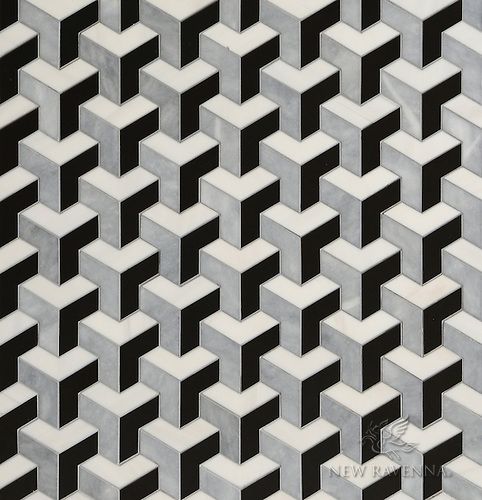 an abstract pattern made up of black and white squares