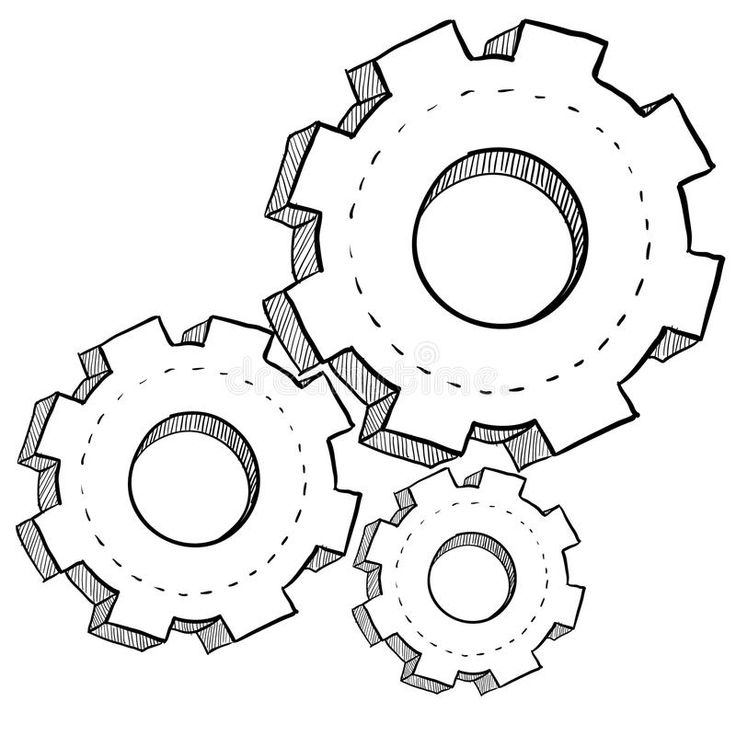 two gears are shown in black and white, with one gear facing the other direction