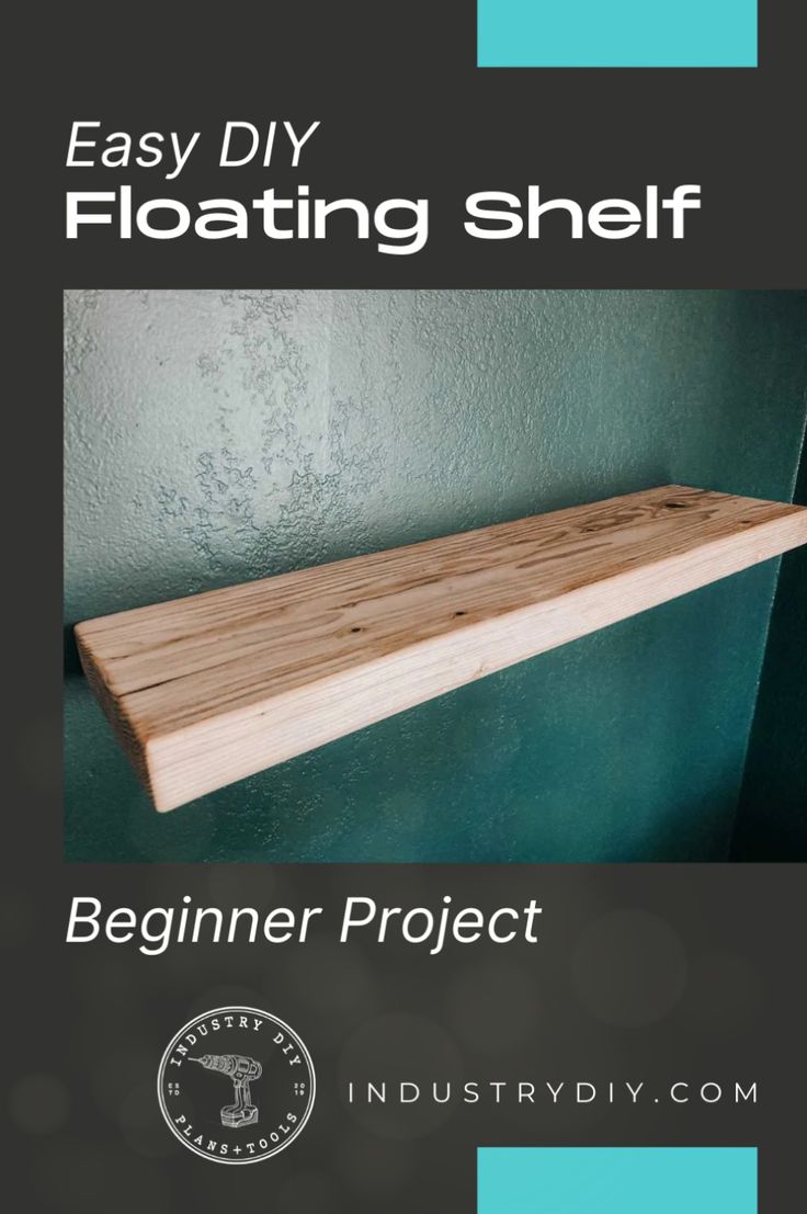 Start your DIY journey with this simple woodworking plan for modern floating shelves. Ideal for anyone looking to tackle their first DIY project! Download this free PDF and find more DIY projects and woodworking tips at industrydiy.com 2x4 Shelf Diy, Diy Wood Floating Shelf, Diy Barnwood Shelves, Diy Easy Shelf, Floating Shelf Diy Easy, Shelf Diy Wood, Woodwork Shelves, Wood Shelf Diy, Diy Wooden Shelf