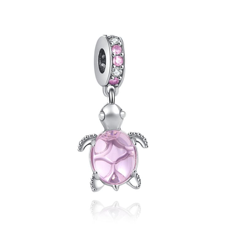 Charm compatible con pulseras estilo "pandora" de tortuga con circonita rosa. Material: Plata de Ley 925. Pandora Bracelet Charms Ideas, Charms Pandora, Diy Charm Bracelet, Turtle Charm, Pandora Bracelet Charms, Pandora Bracelets, Dangle Charms, Pandora Bracelet, Pandora Jewelry