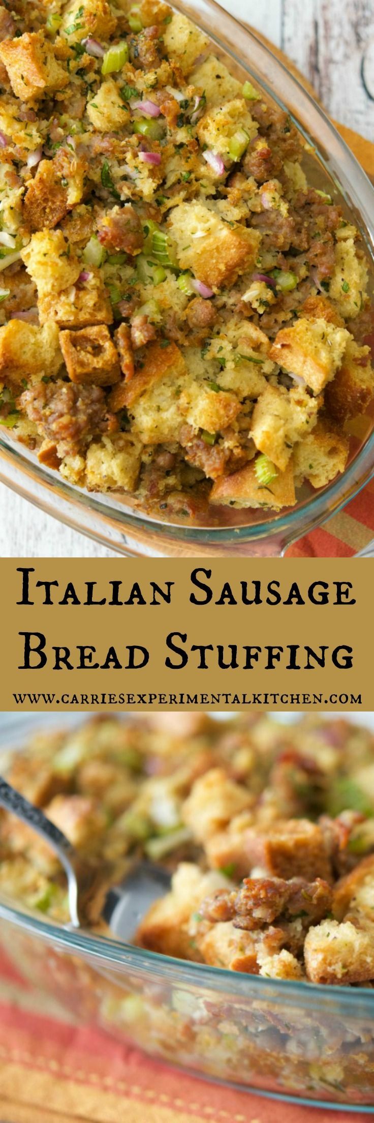 this italian sausage bread stuffing is so good and easy to make