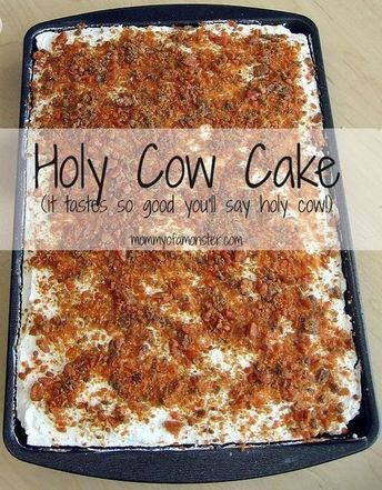 Holy Cow Cake, Cow Cake, Cow Cakes, Coconut Dessert, Poke Cakes, Monkey Bread, Poke Cake, Köstliche Desserts, Cake Mix Recipes