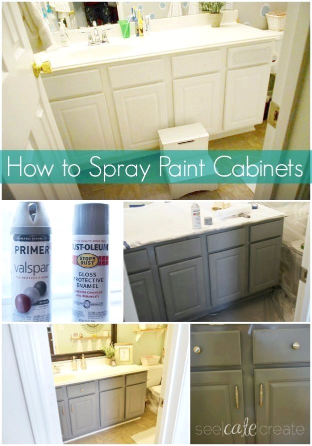 can you spray paint wood cabinets